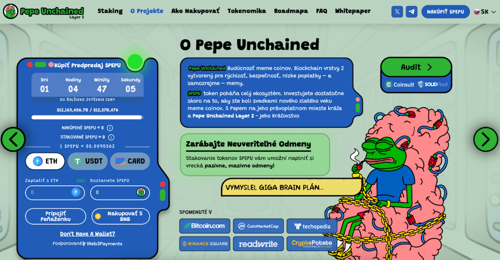 Hlavn&aacute; str&aacute;nka Pepe Unchained